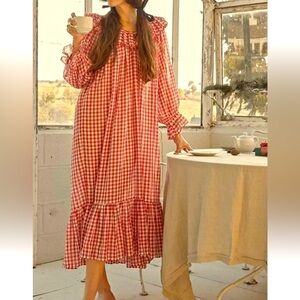 Down Red/White Solaris dress